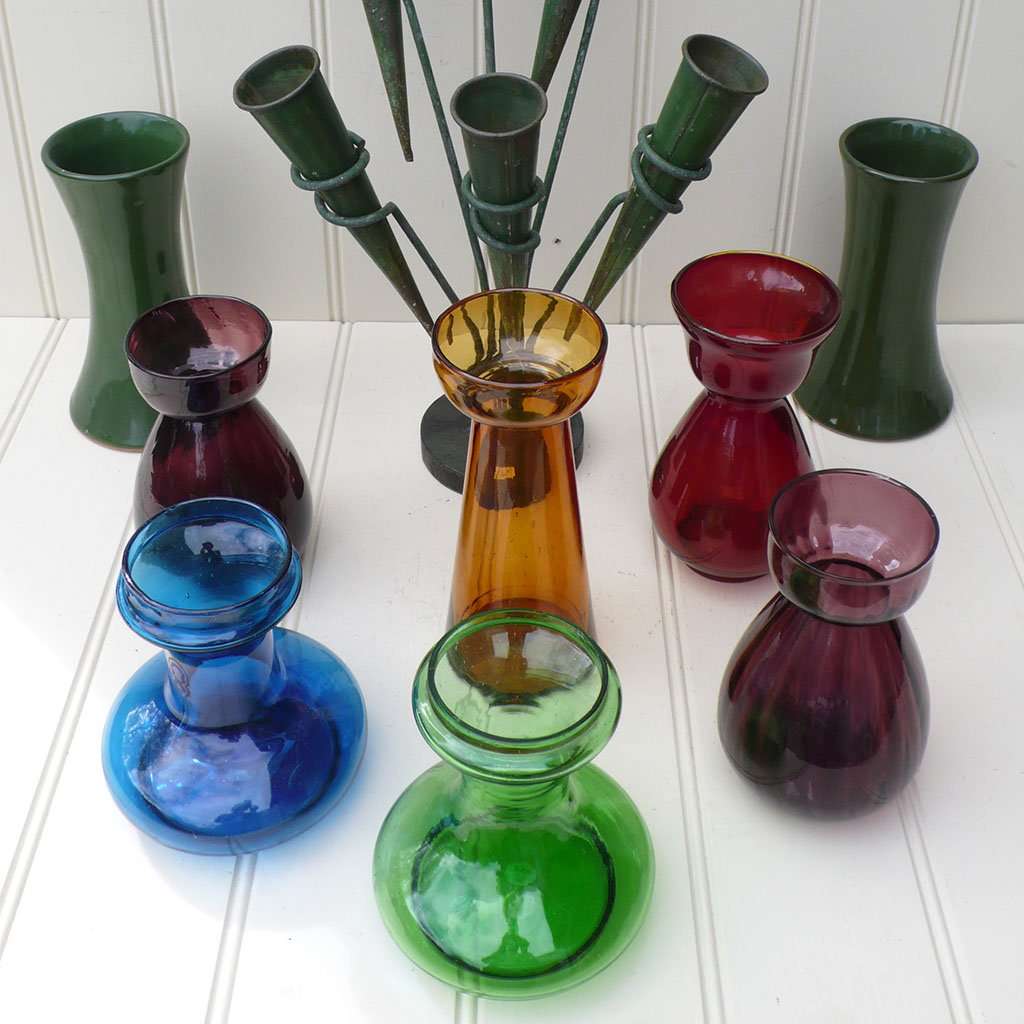 Vintage Hyacinth & Flower Vases