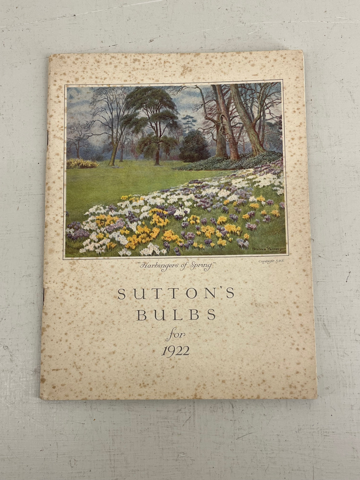 Sutton's Bulbs Catalogue for 1922