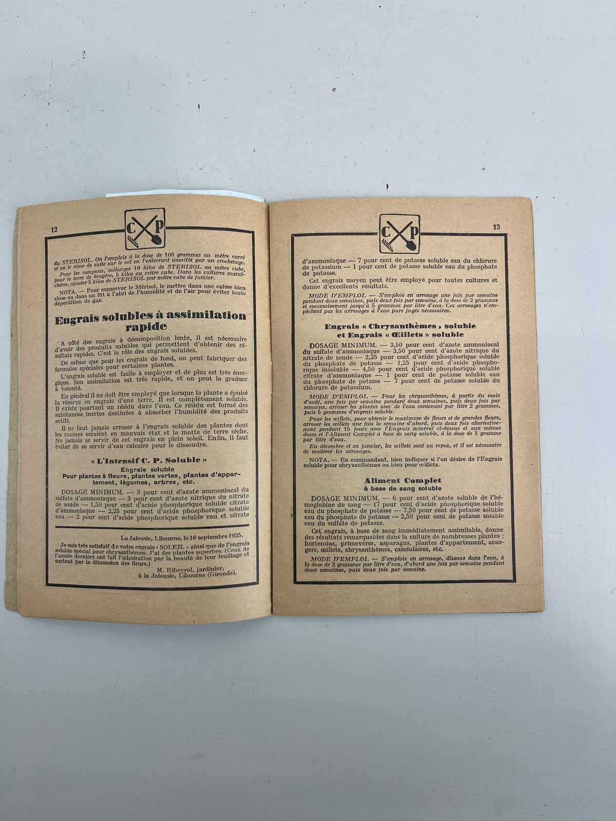 Vilmorin Garden Products Catalogue for 1925