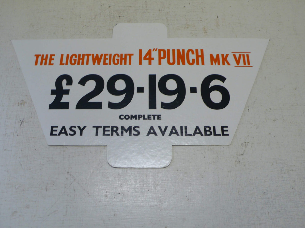 The Colt &amp; Punch  Mower Price Card